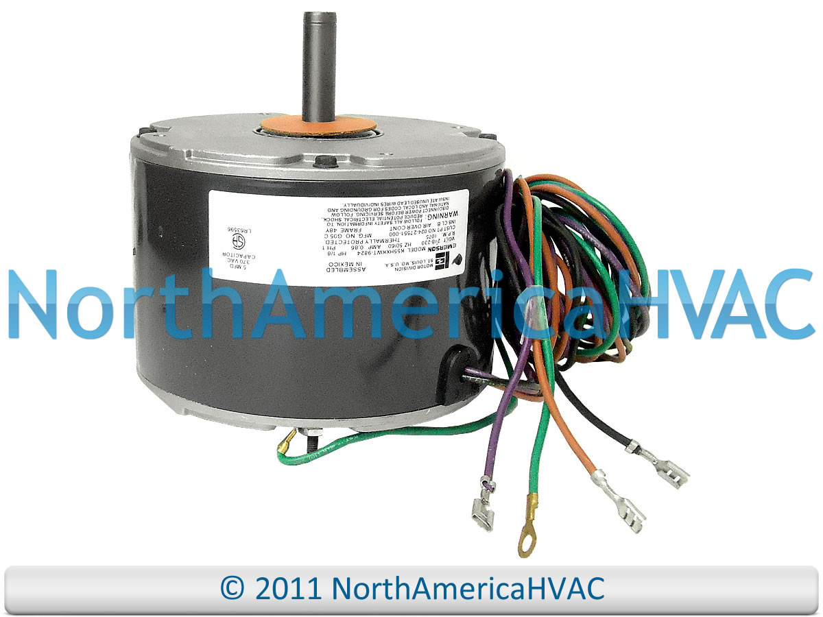 OEM York Coleman Luxaire Condenser FAN MOTOR 1/8 HP 208/230 Volt Replaces Emerson K55HXKWT9824